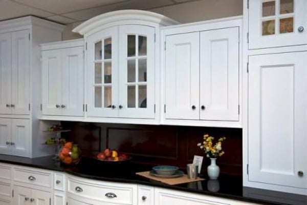 White painted inset kitchen cabinetry