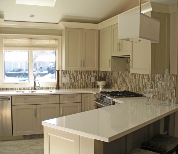 Crisp clean European full overlay cabinets