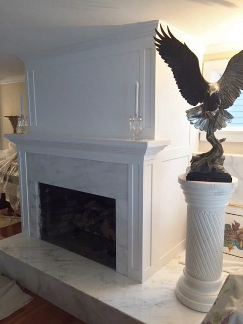 Custom fieplace surround, painted and installed