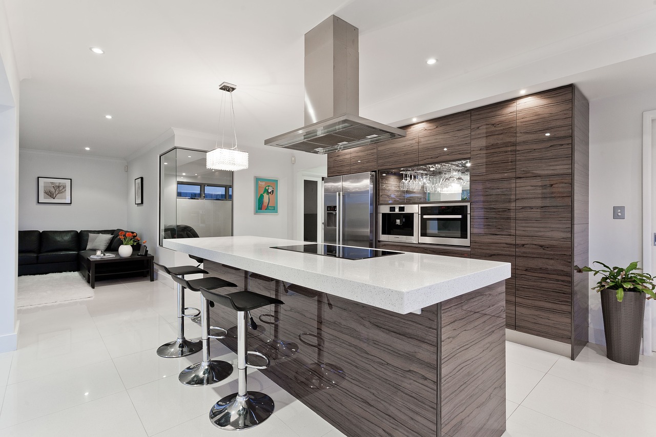 sleek modern kitchen with inversion cooktop and panel style door front